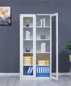 Full Glass Metallic Office Cabinet
