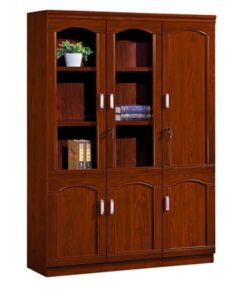 3-Door Mahogany File Cabinet