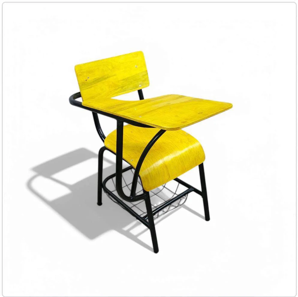 School Chair With Writing Pad And Basket