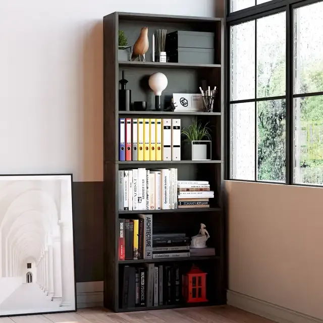 6-Tier Wooden Bookshelf - Image 5