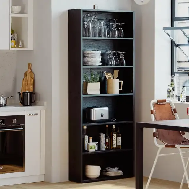 6-Tier Wooden Bookshelf - Image 3
