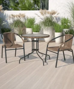 3-Piece Outdoor Rattan Bistro Set