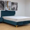 Velvet Bed with Padded Headboard