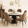 Veloura Marble Dining Table + 6 Dining Chairs