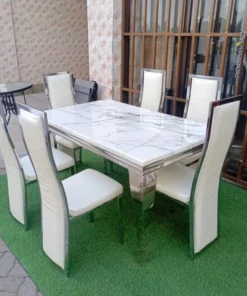 6 Seater Imperial Marble Dining Set