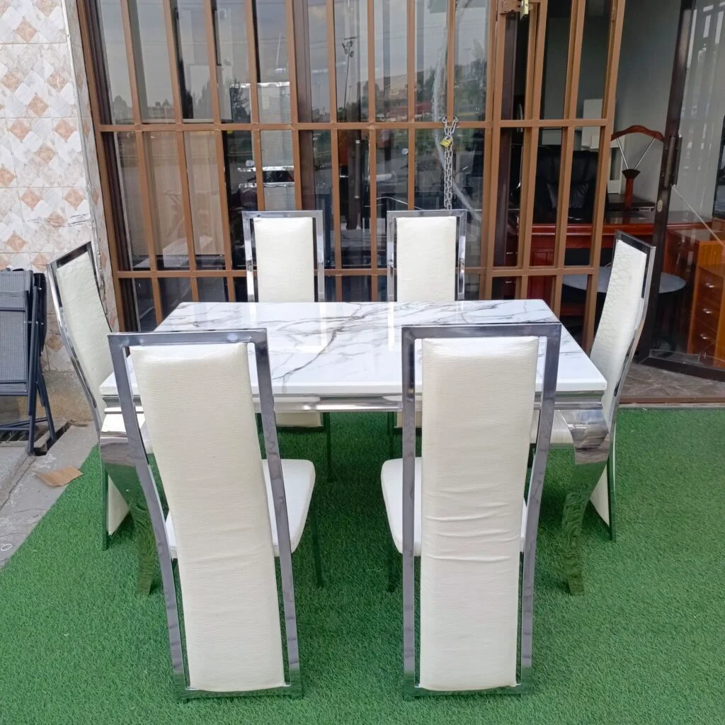 6 Seater Imperial Marble Dining Set - Image 3