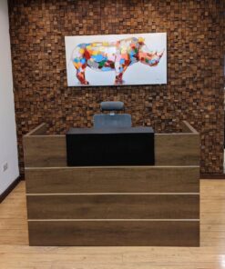 1.6m Hive Reception Desk - Brown Oak
