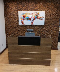 1.6m Hive Reception Desk – Brown Oak
