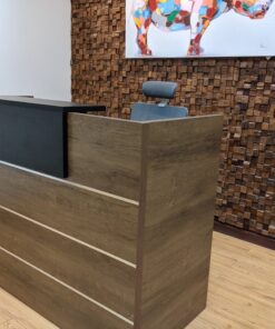 Alternative view of 1.6m Hive Reception Desk - Brown Oak