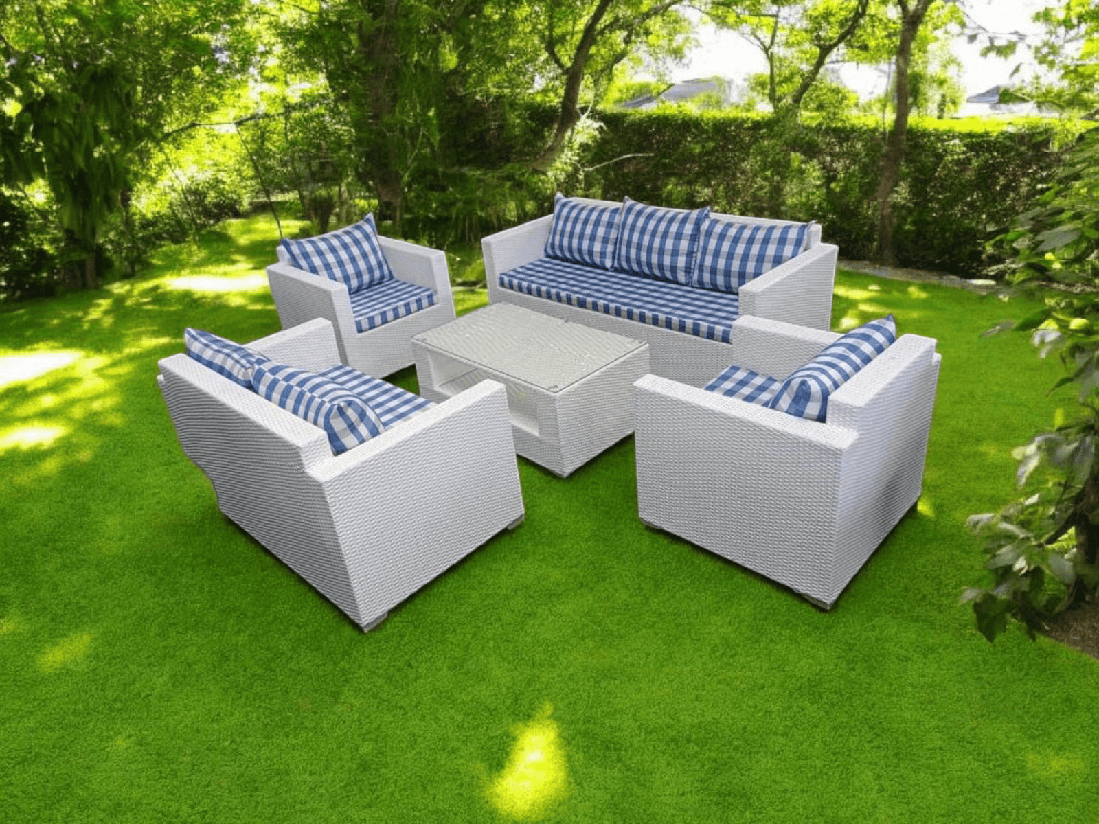 Patio Paradise 7 Seater Outdoor Sofa + Centre Table