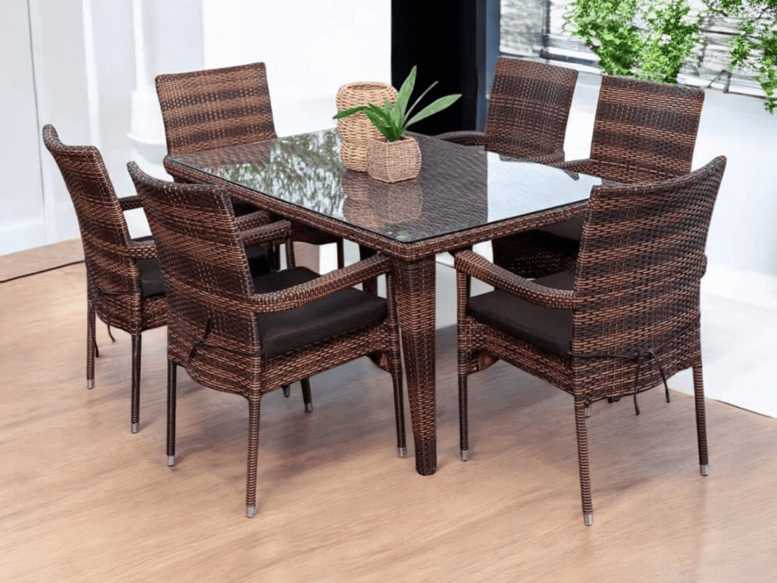 Verdant-6 Seater Outdoor Dining Table + 6 Chairs