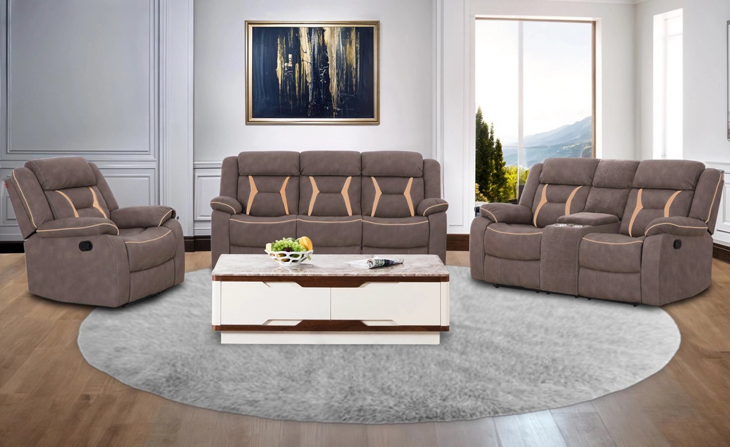 Sleeksit-6 Seater Fabric Recliner Sofa (3+2+1)