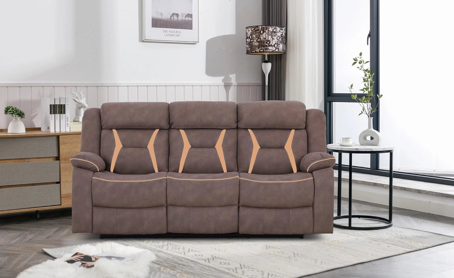 Sleeksit-6 Seater Fabric Recliner Sofa (3+2+1) - Image 2
