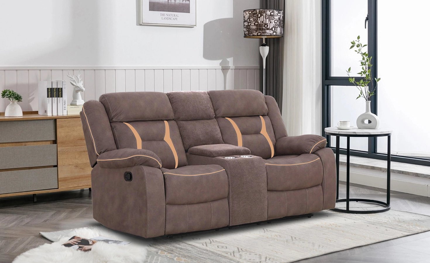 Sleeksit-6 Seater Fabric Recliner Sofa (3+2+1) - Image 4