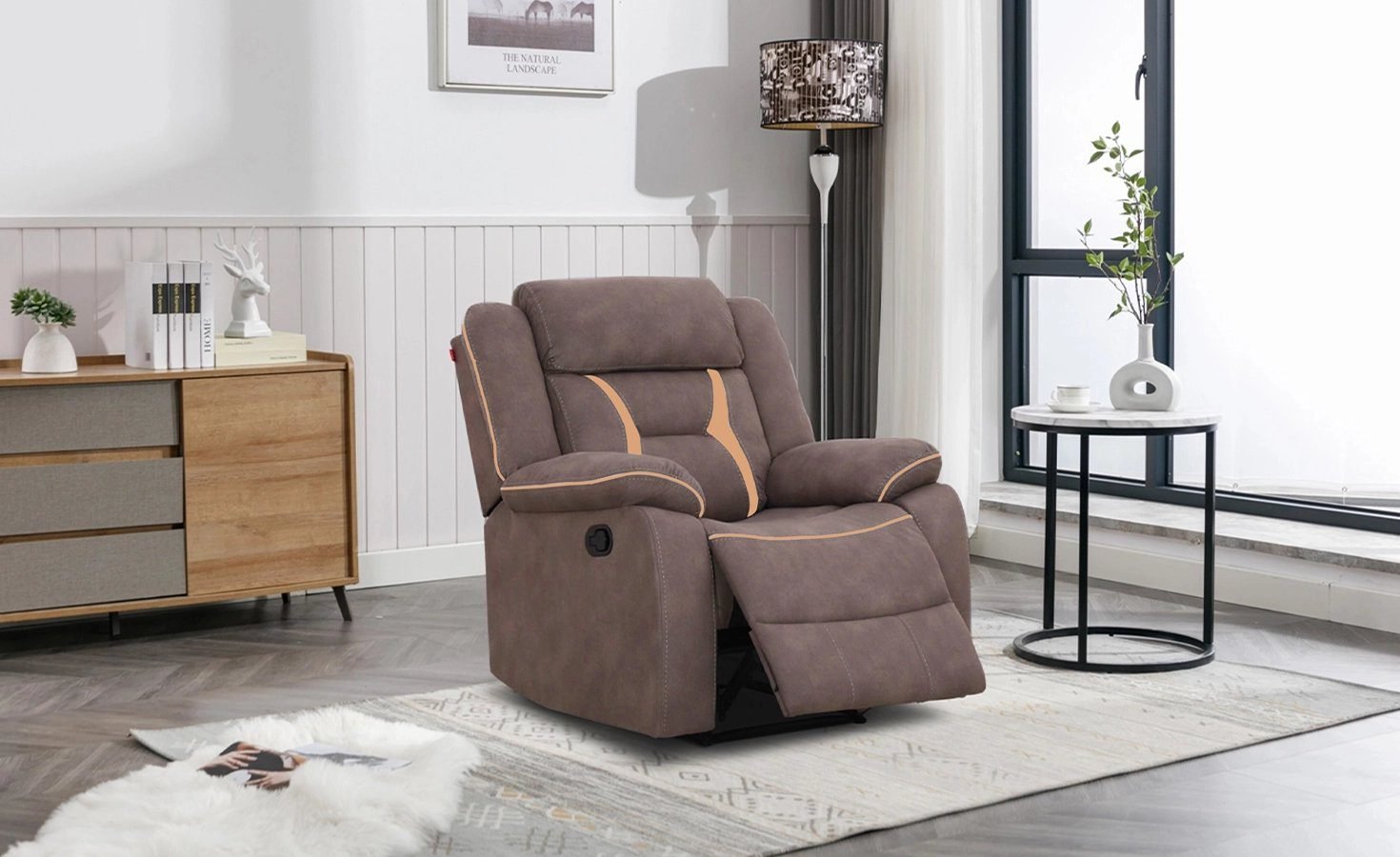 Sleeksit-6 Seater Fabric Recliner Sofa (3+2+1) - Image 6