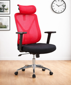 Settlein High Back Office Chair ergonomic mesh office chair with headrest and chrome base