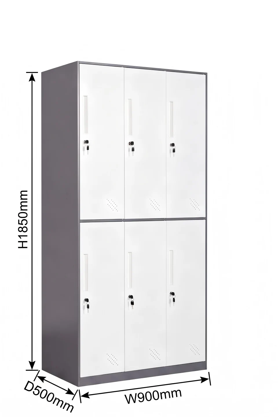 6-Door Steel Locker Cabinet - Image 3