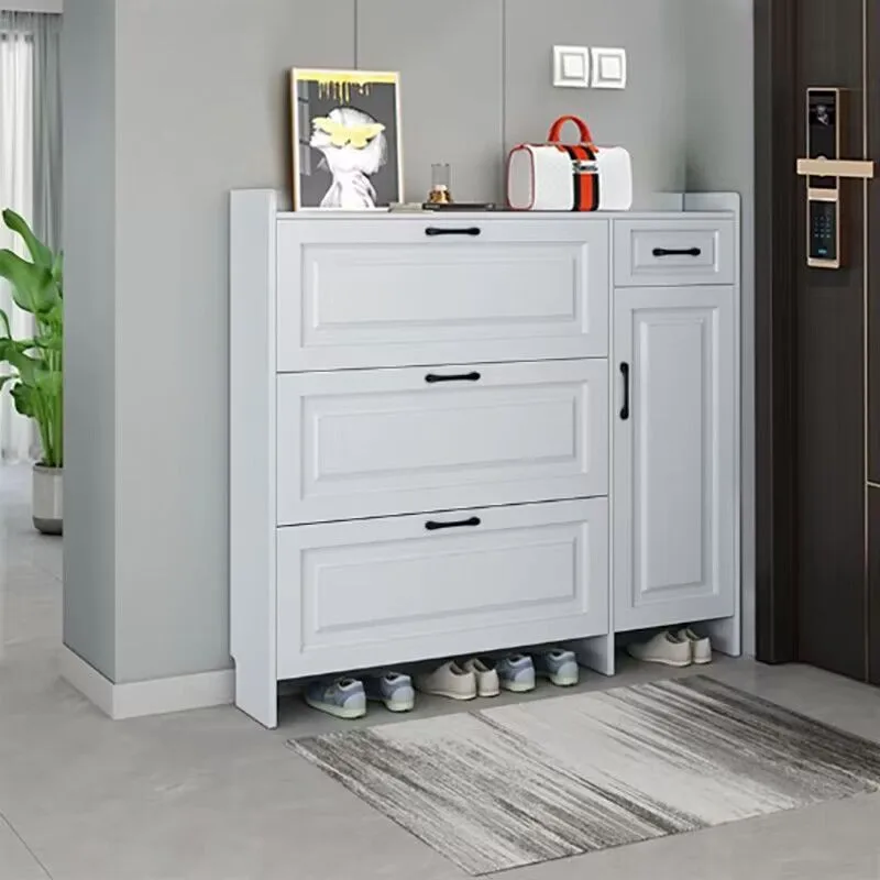 White Bucket Flip Shoerack Cabinet - Image 2
