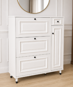 White Bucket Flip Shoerack Cabinet